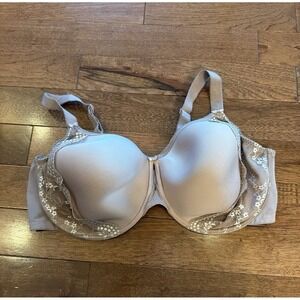Elomi Bra 46H Beige Underwire Lace Lined